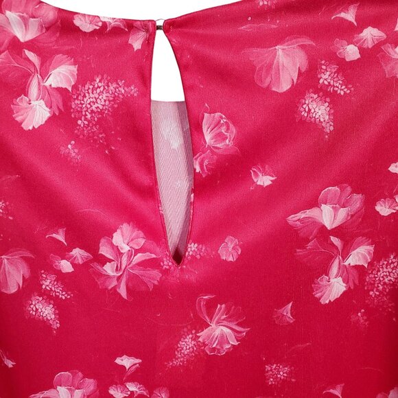 Vintage Sears Size 10 Dress Floral Lace Trim Shoulder Ribbon Floral Pattern Pink - Picture 13 of 13